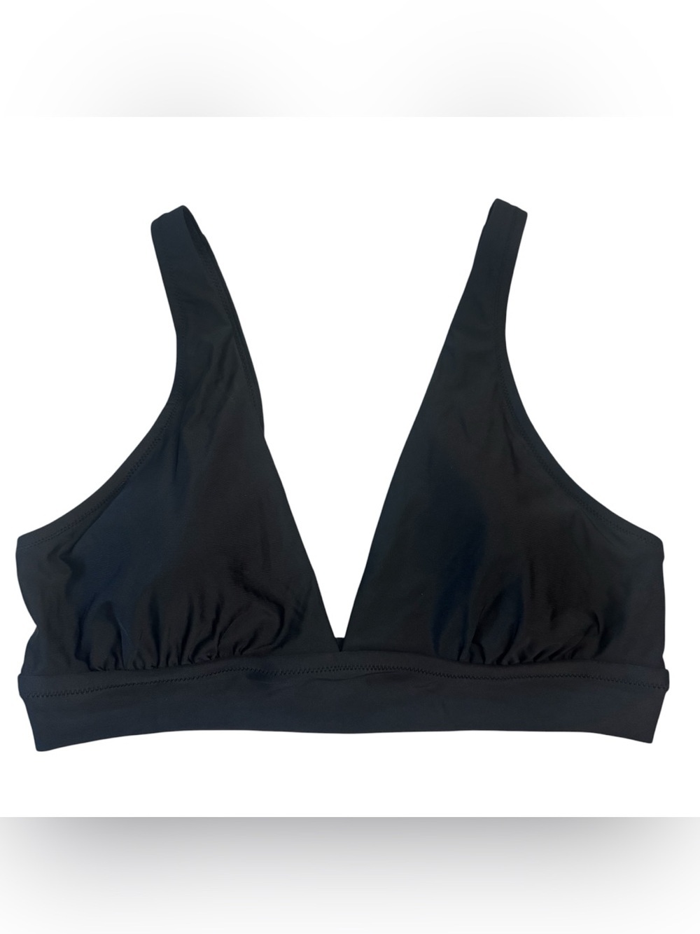 Aerie Women’s Black Plunge Longline Triangle Bikini Top Sz M NWT